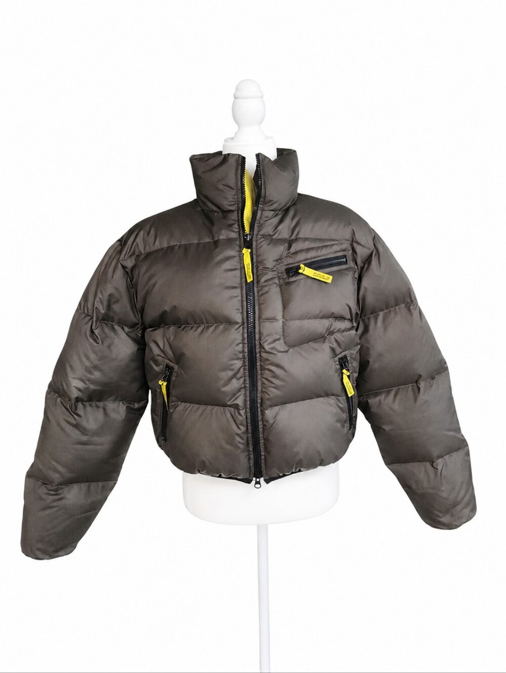 Vintage Polo Sport Ralph Lauren 90s Down Puffer Cropped Jacket Olive M